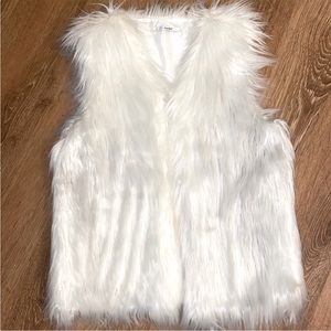 White faux fur Vest